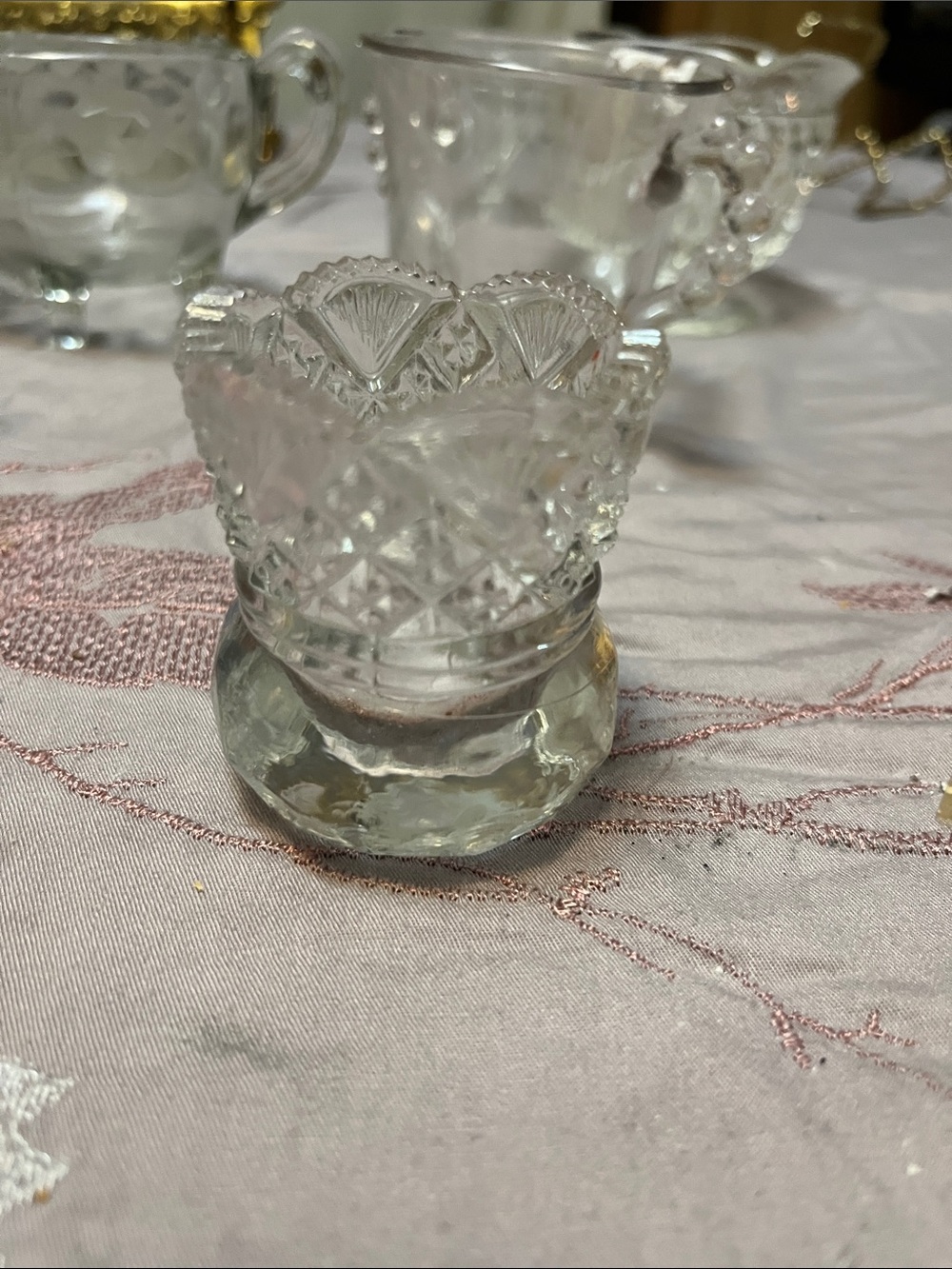 Clear Glass Toothpick Holder - Elegant cut glass